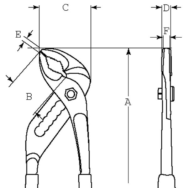 Bahco Water Pump Slip Joint Pliers Capacity 45mm