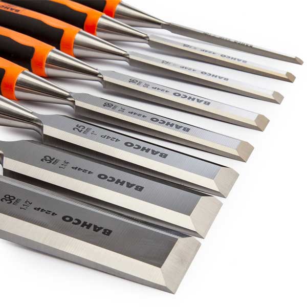 Bevel Edge Chisel Set of 8 Piece in Wooden Box