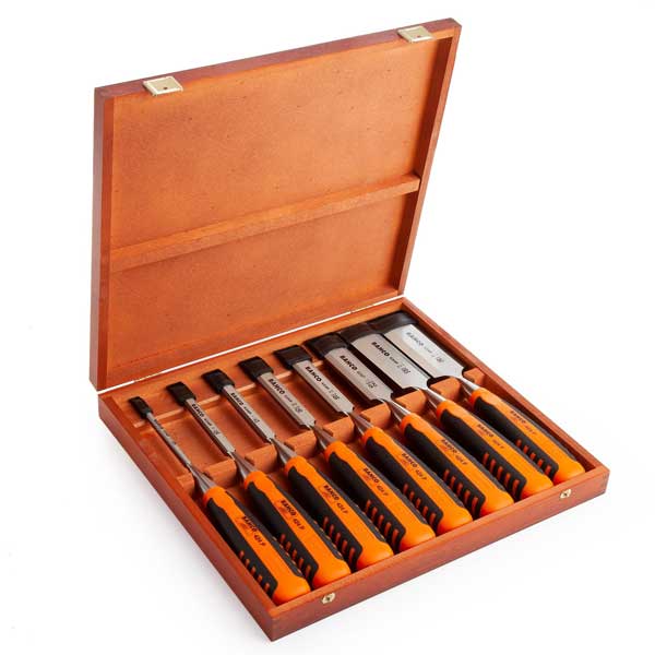 Bevel Edge Chisel Set of 8 Piece in Wooden Box