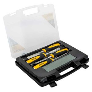 Chisel Set with Sharpening Stone - 4 Piece